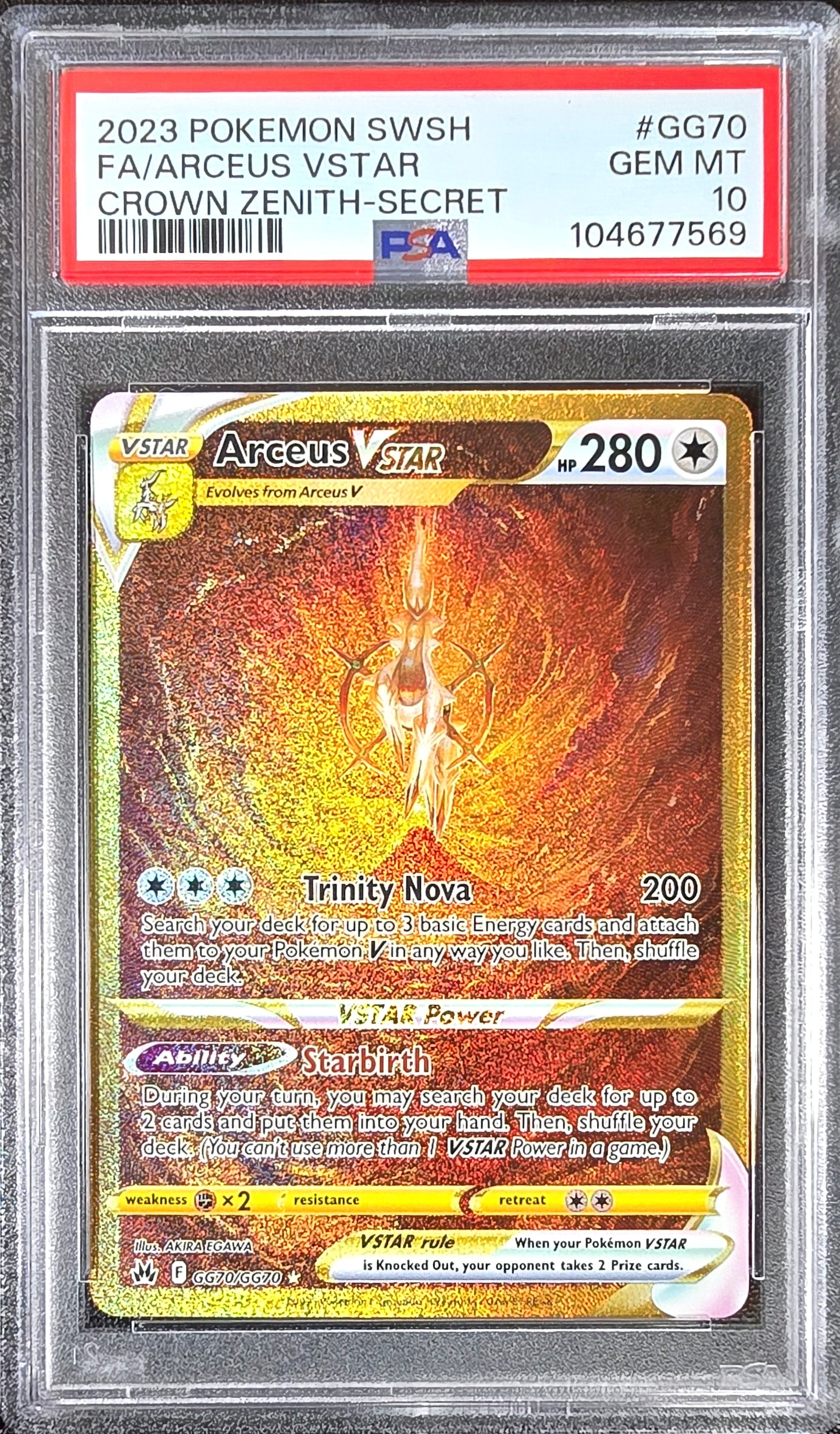 Arceus VSTAR Crown Zenith GG70/GG70 GEM MT PSA 10