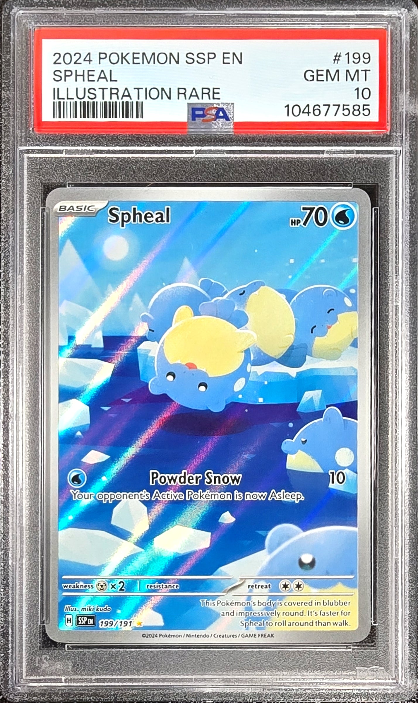 Spheal Surging Sparks 199/191 GEM MT PSA 10