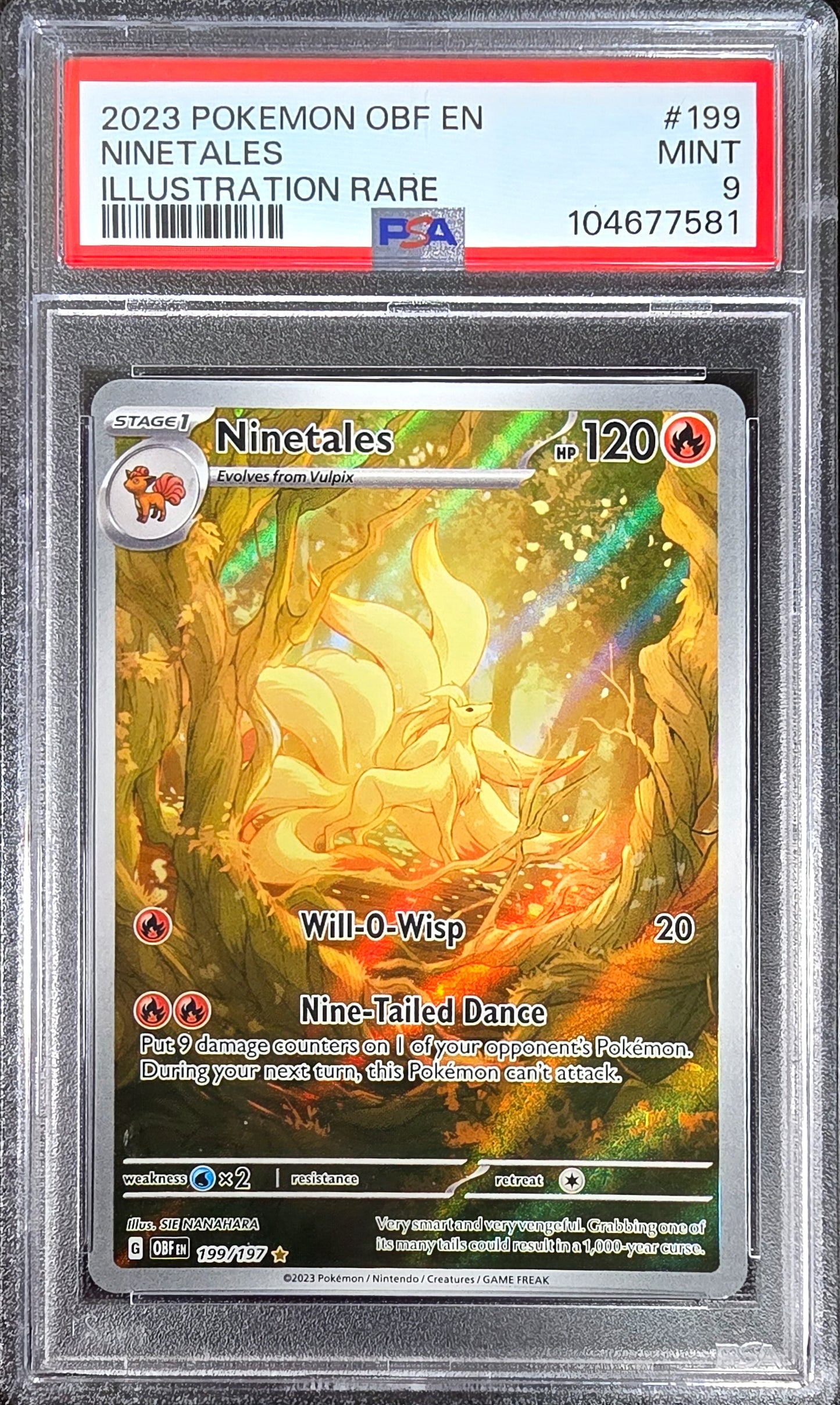 Ninetales Obsidian Flames 199/197 MINT PSA 9