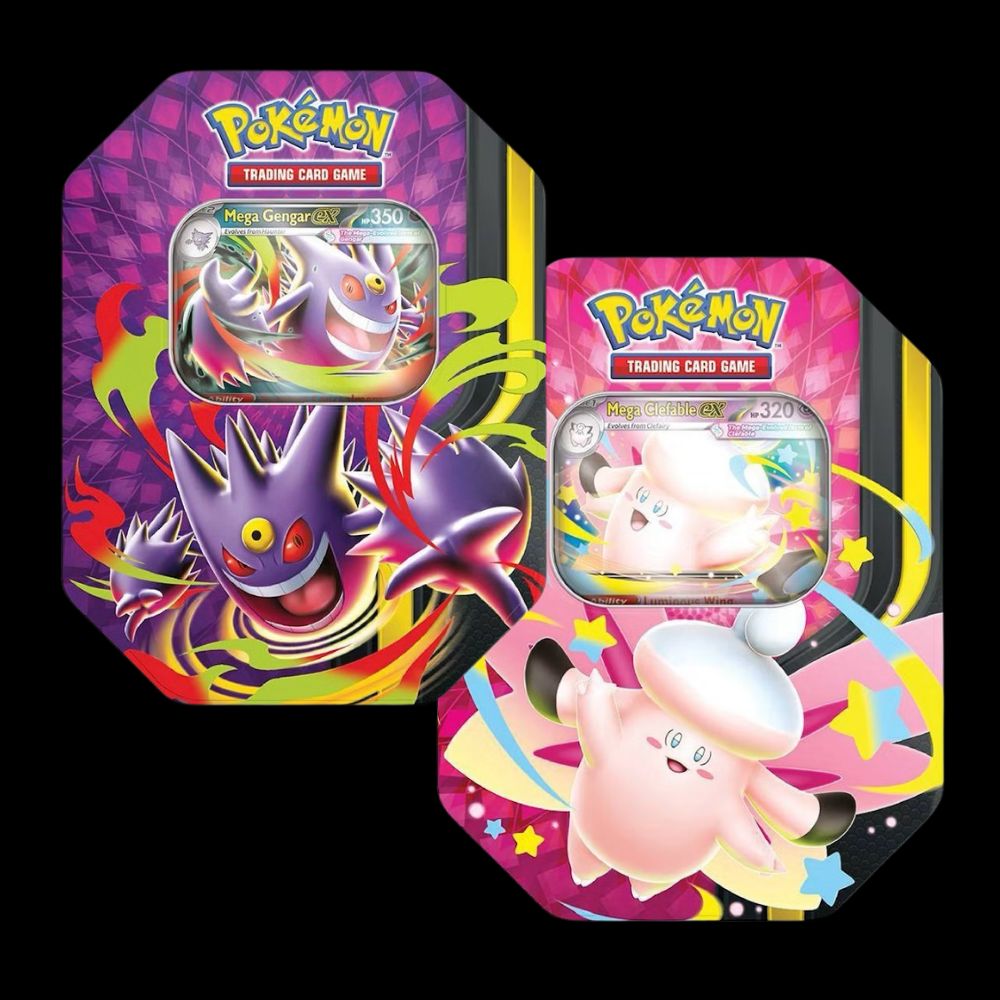 2 Mega Moonlit Tins (Gengar & Clefable)